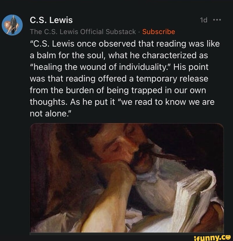 C.S. Lewis The CS Lewis Official Substack Subscribe "C.S. Lewis once ...
