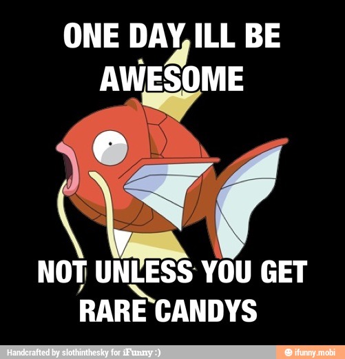 ONE DAY, ILL BE
AWESOME
NOT UNLESS Y
OU GET
RARE E
CANDYS
