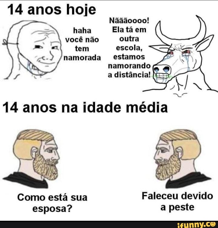 14 anos hoje
Nãããoooo!
haha Ela tá em você não outra tem escola, namorada estamos namorando a distância!
14 anos na idade média
Como está sua Faleceu devido esposa? a peste