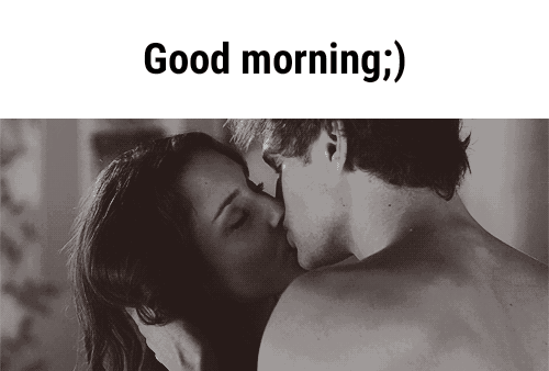 Romantic kissing good morning gif.