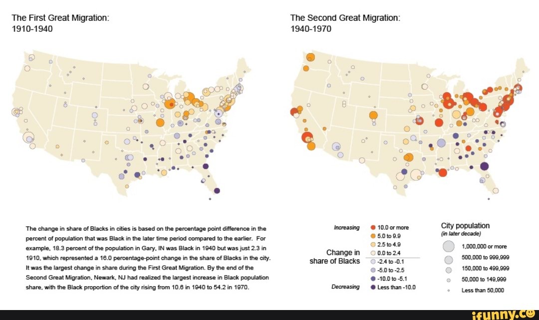 The First Great Migration: 1910-1940 The Change In Share Of Blacks In ...