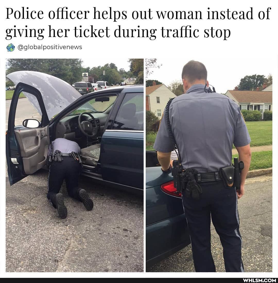 Police officer helps out woman instead of giving her ticket during traffic stop
@globalpositivenews