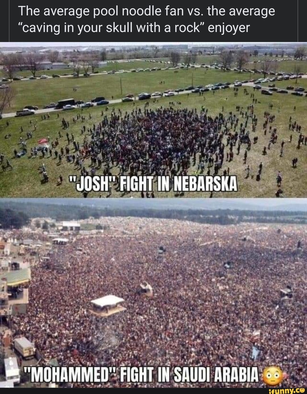 The average pool noodle fan vs. the average "caving in your skull with