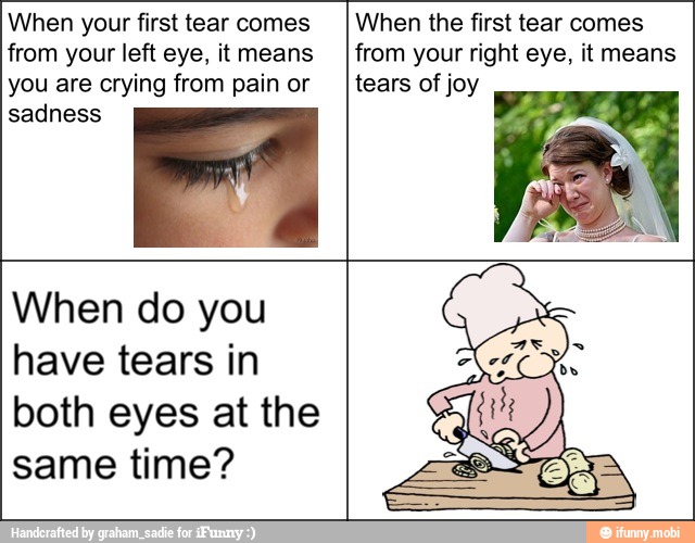 When Your First Tear Comes From Your Left Eye It Means You Are Crying From Pain