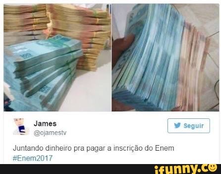 Juntando dinheiro pra pagar a inscrição do Enem