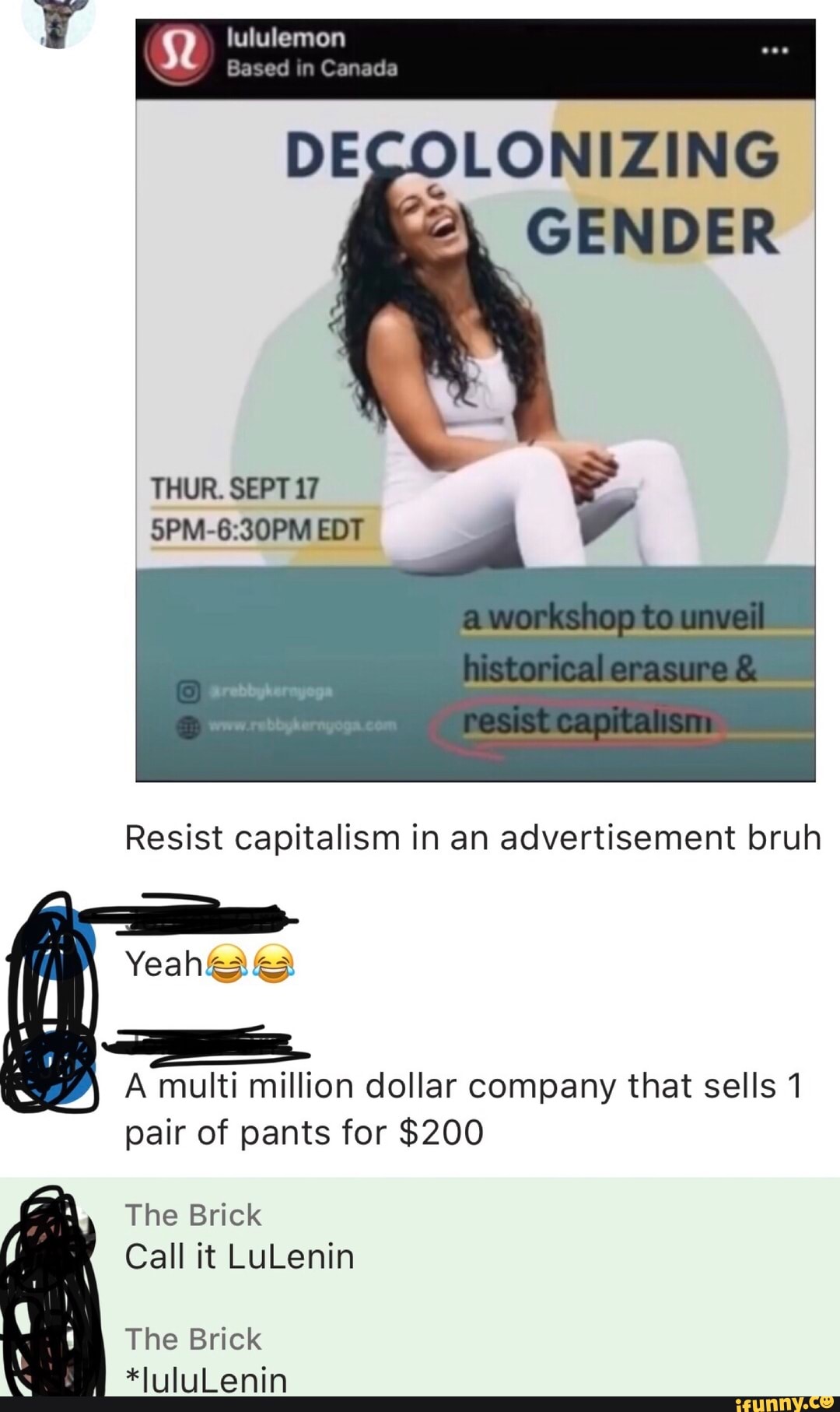 lululemon resist capitalism