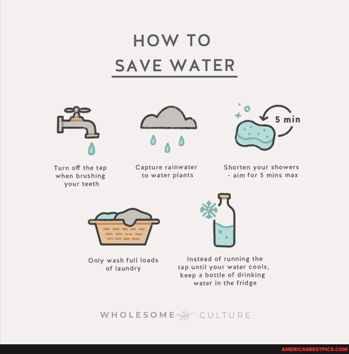 HOW TO SAVE WATER Turn off the tap Capture rainwater Shorten your