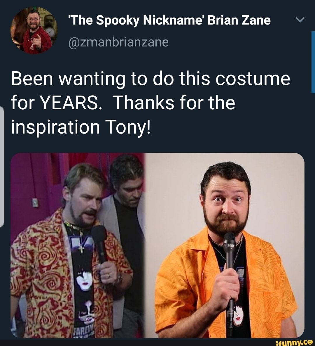 'The Spooky Nickname' Brian Zane Been wanting to do this costume for