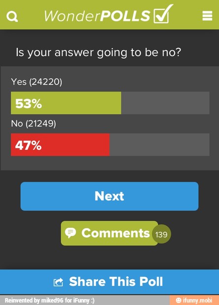 Is your answer going to be no?
Yes (24220)