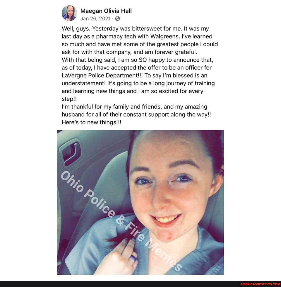 Want some back story to the LaVergne PD sex scandal? Forget nurses,  Walgreens Techs are freaky AF! - Maegan Olivia Hall Jan 26, 2021-@ Well,  guys. Yesterday was bittersweet for me. It