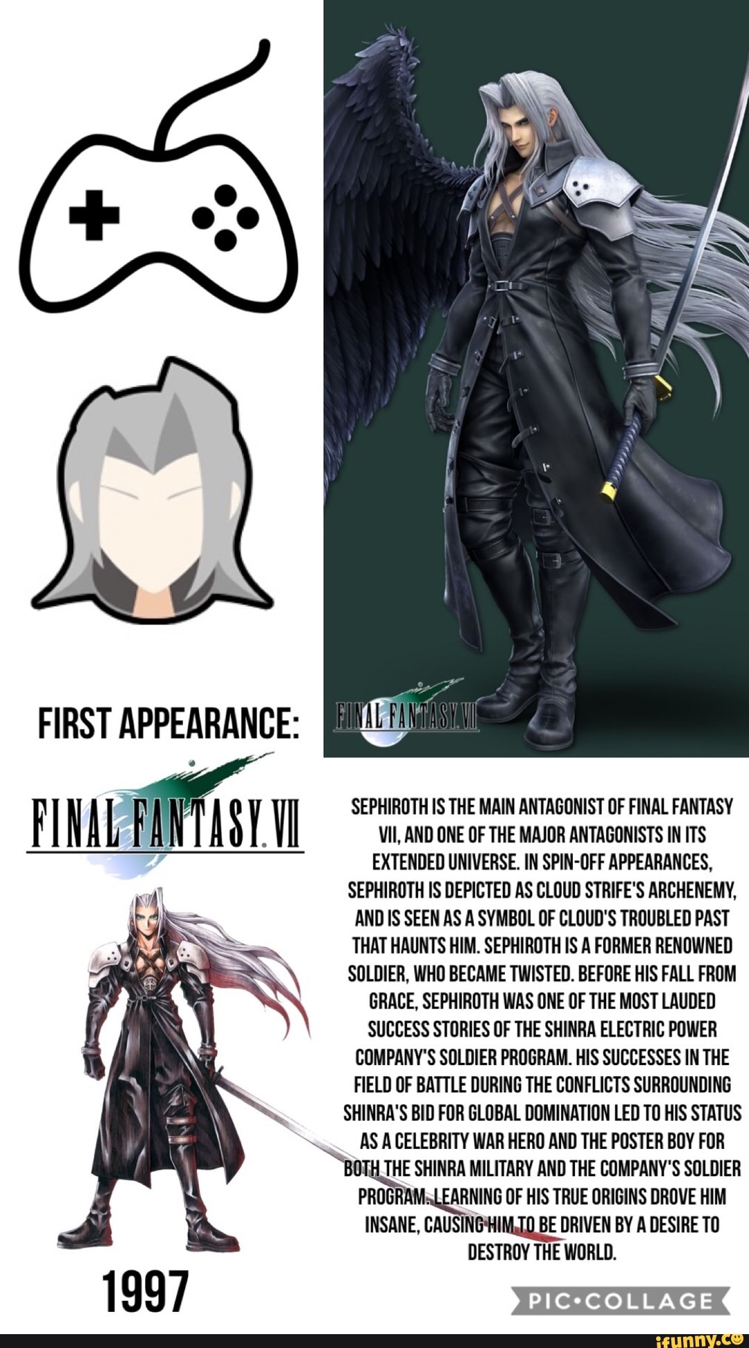 First Appearance Rant Sephiroth Is The Main Antagonist Of Final Fantasy Vii And One Of The 8800