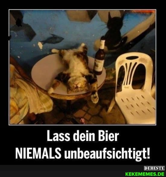 Lass dein Bier
NIEMALS unbeaufsichtigt!