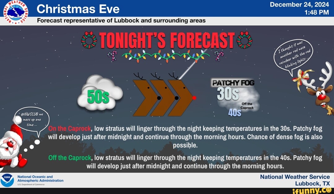 December 24, 2024 PM Christmas Eve Forecast representative of Lubbock ...