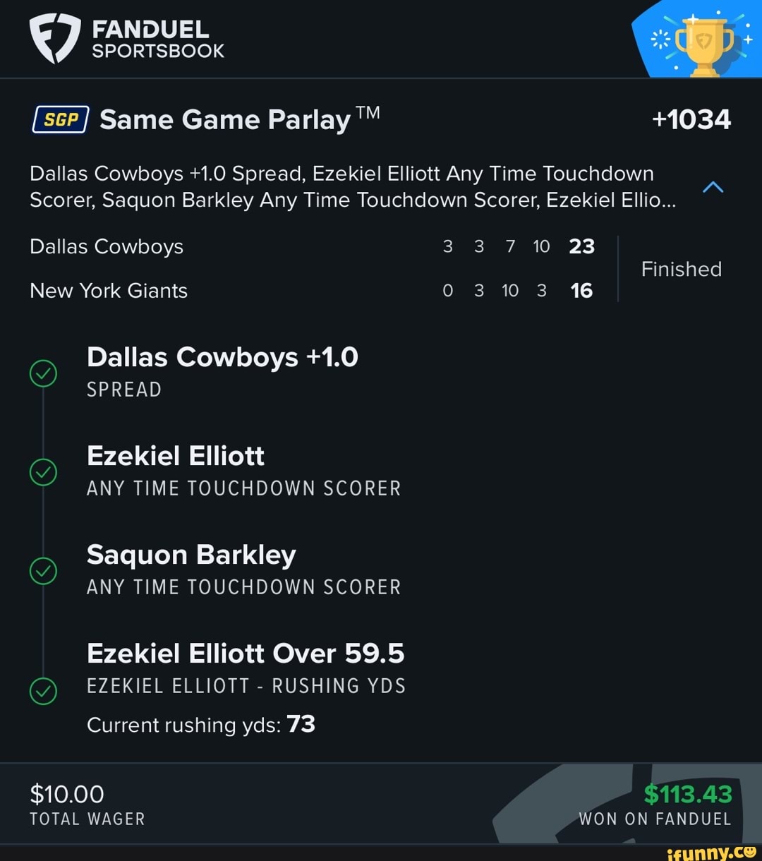 dallas cowboys parlay