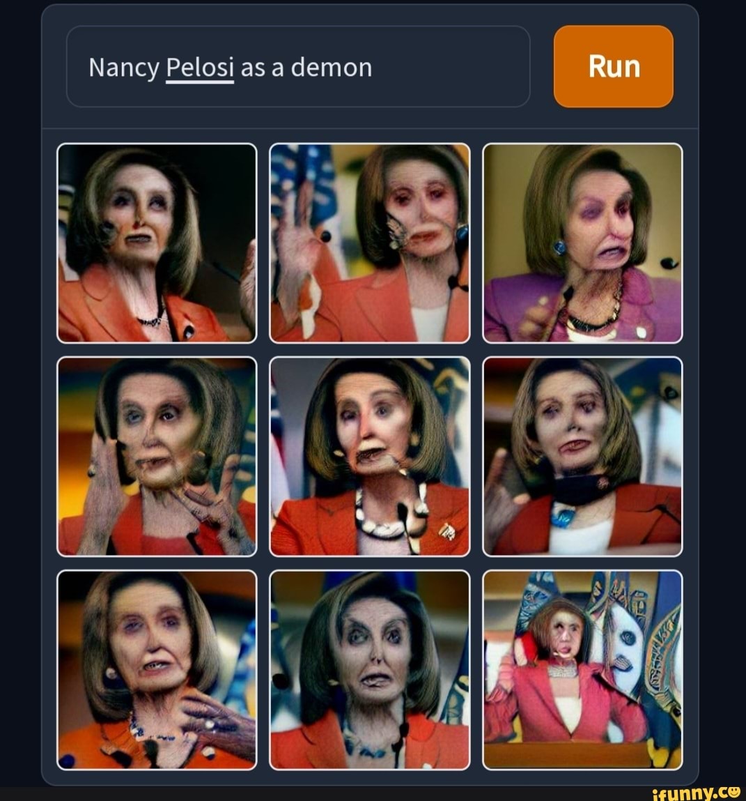 Nancy Pelosi as a demon Run iFunny