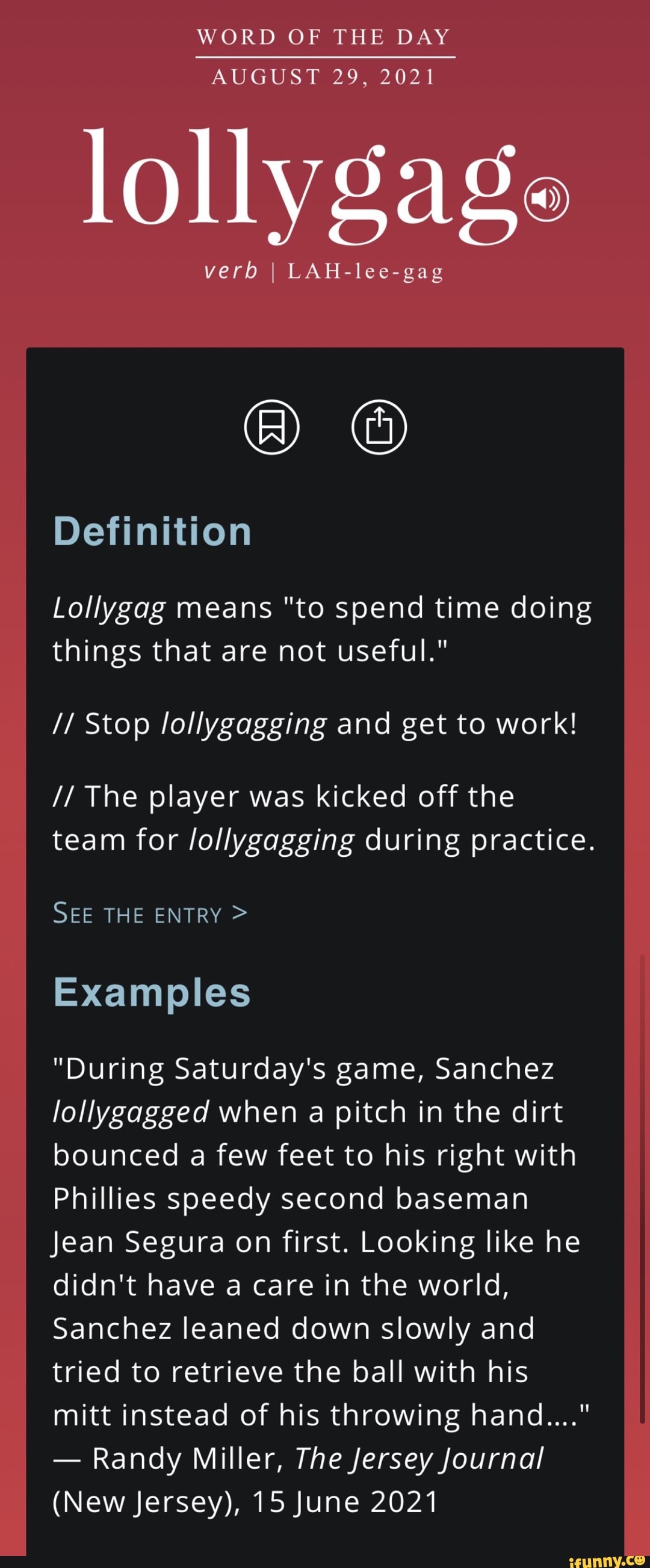 Lollygag Meaning 