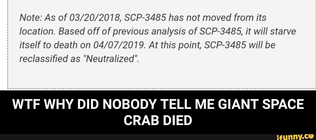 Note: As of 03/20/2078, SCP-3485 has not moved from its location Based off
