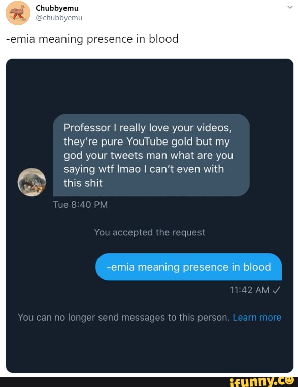 -emia meaning presence in blood Professor I really love your videos ...