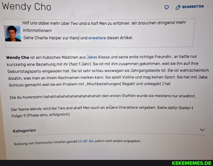 Wendy Cho Gehe Charlie Harper zur Hand und erweitere diesen Artikel. fat 'Asiati