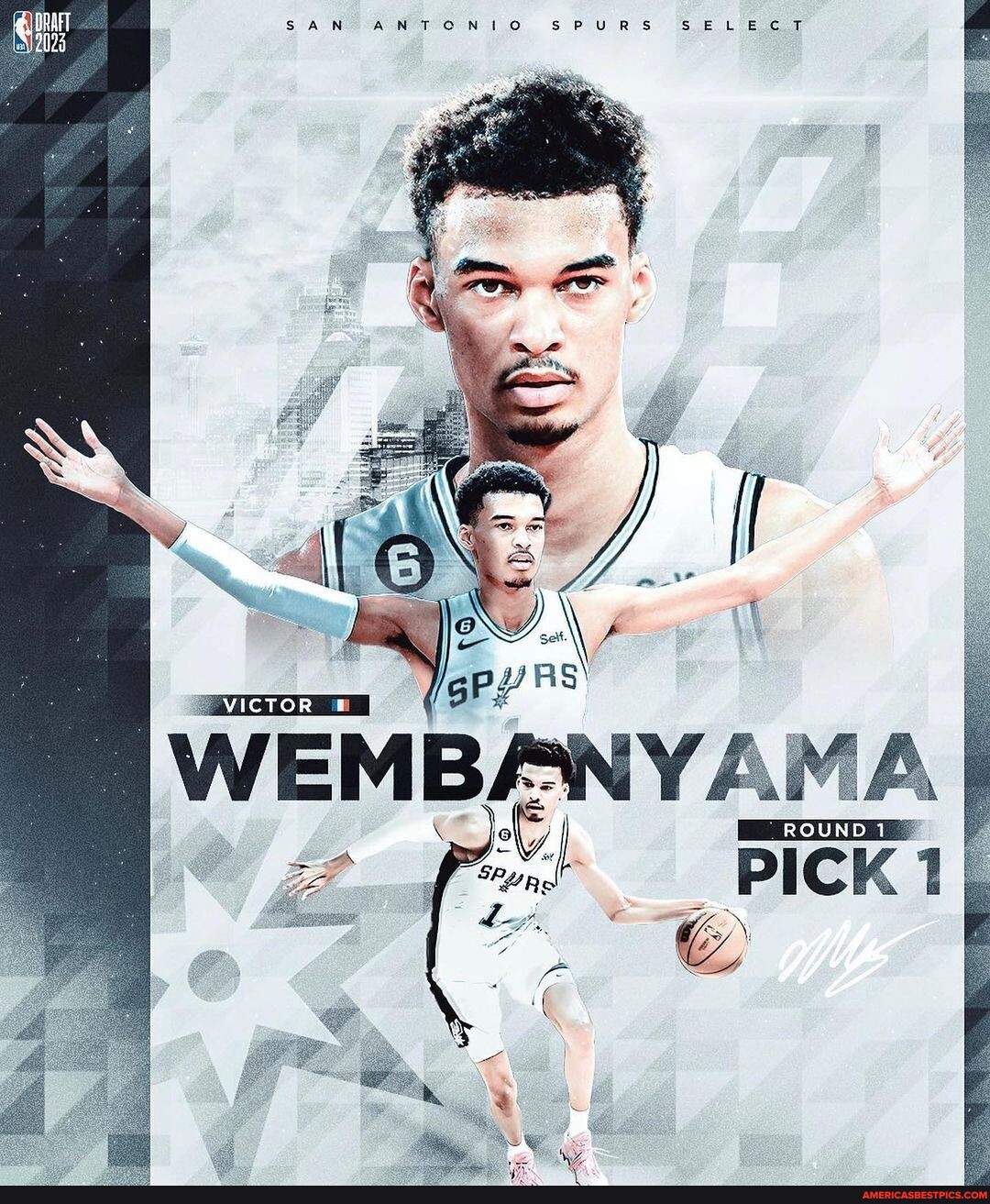 THE @SPURS SELECT VICTOR WEMBANYAMA WITH THE 1ST OVERALL PICK - SAN ...