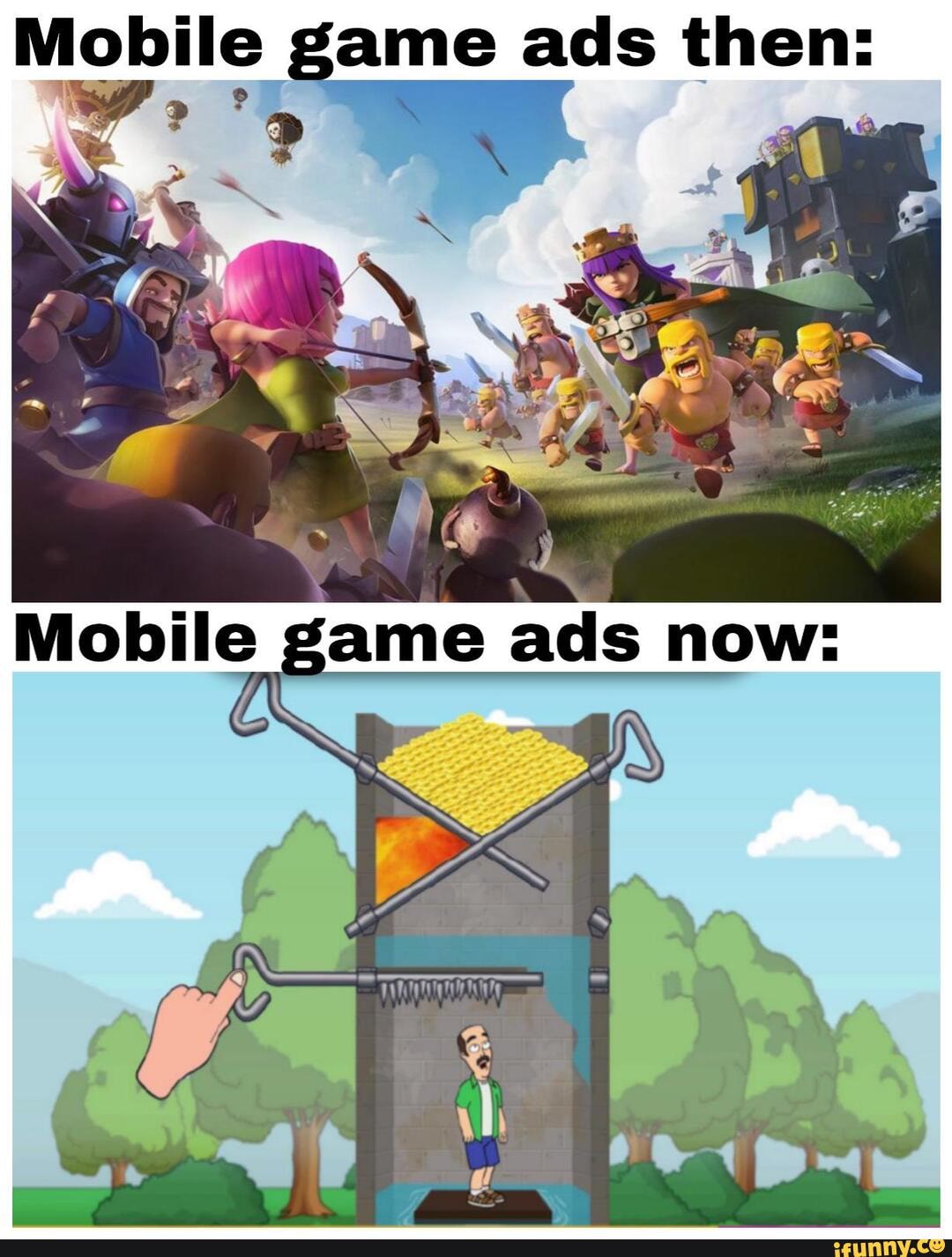 Mobile game ads then: