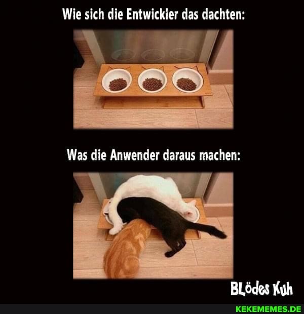 Wie sich die Entwickler das dachten:
Was die Anwender daraus machen:
BLödes Kuh
