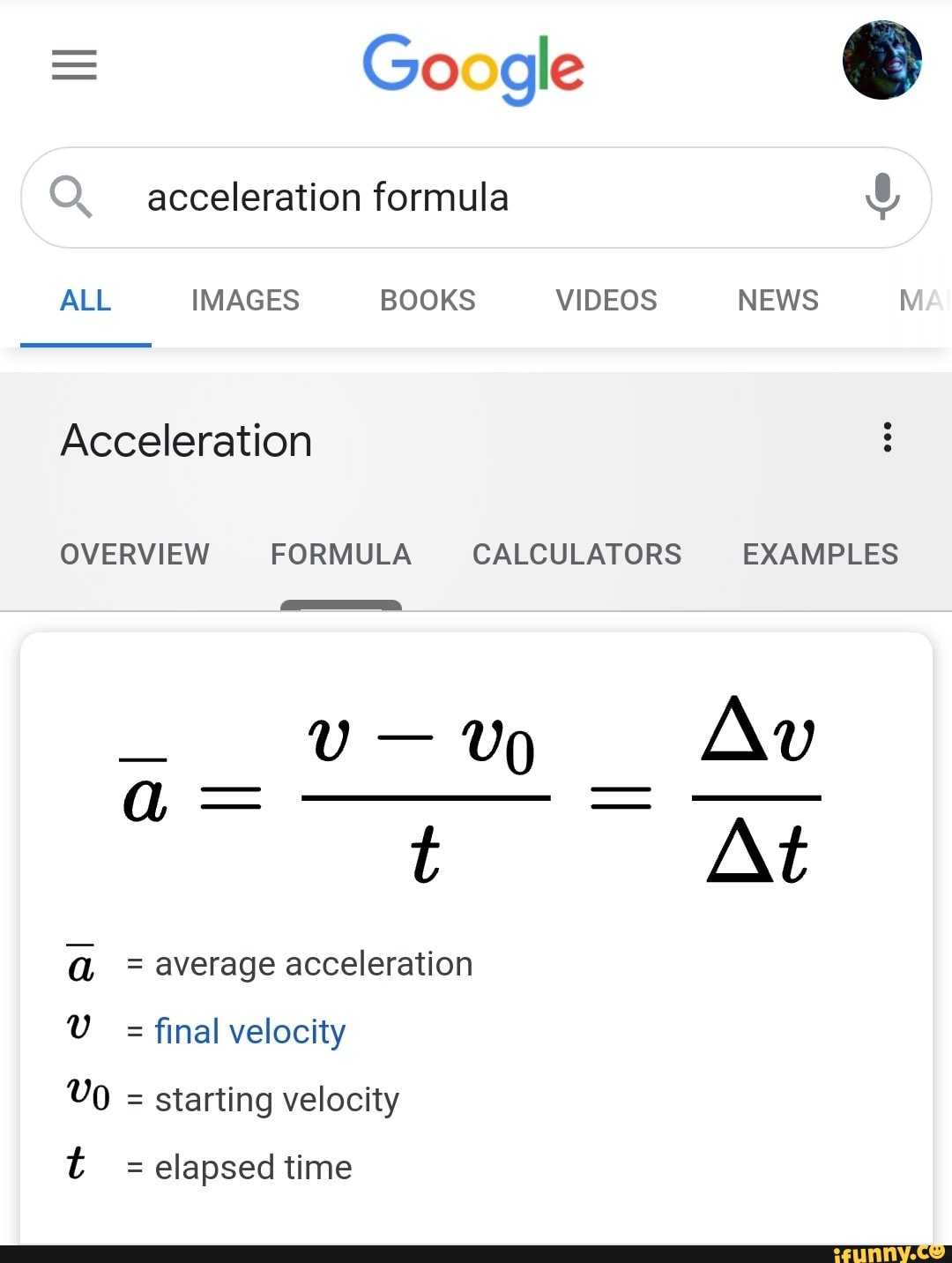 Go gle acceleration formula ALL IMAGES BOOKS VIDEOS NEWS MA ...