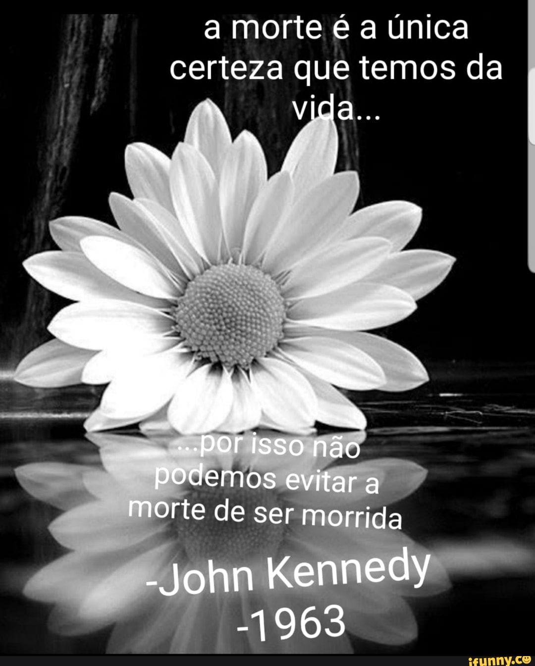 a morte é a única
certeza que temos da