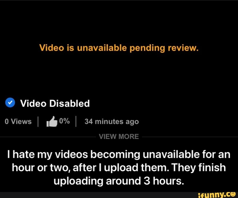Video is unavailable pending review. Video Disabled 0 Views I 0 I 34