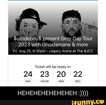 $uicideboy$ Present Grey Day Tour 2023 With Ghostemane More Fri, Aug 25 ...