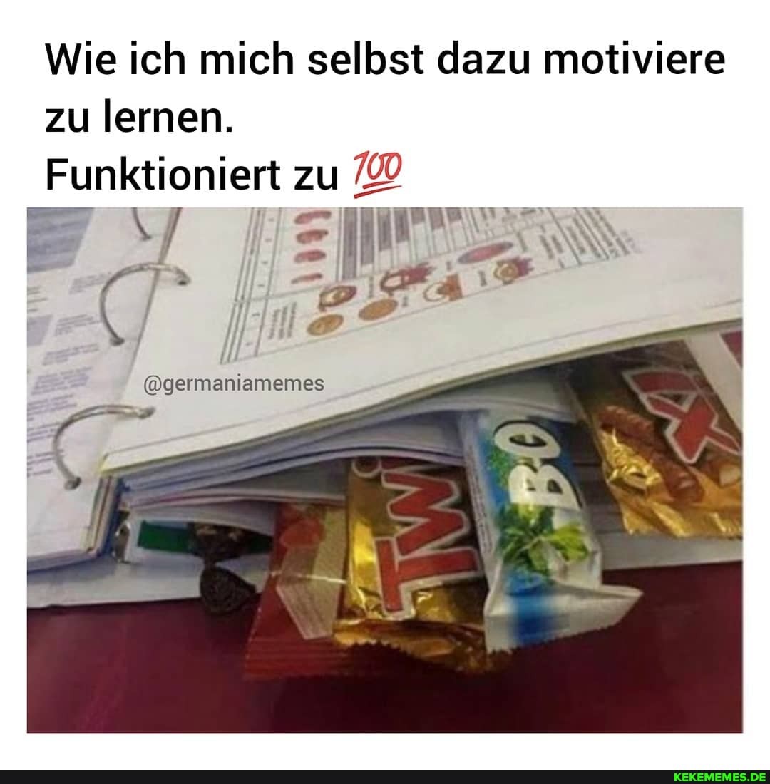 Wie ich mich selbst dazu motiviere zu lernen.
Funktioniert zu
@germaniamemes