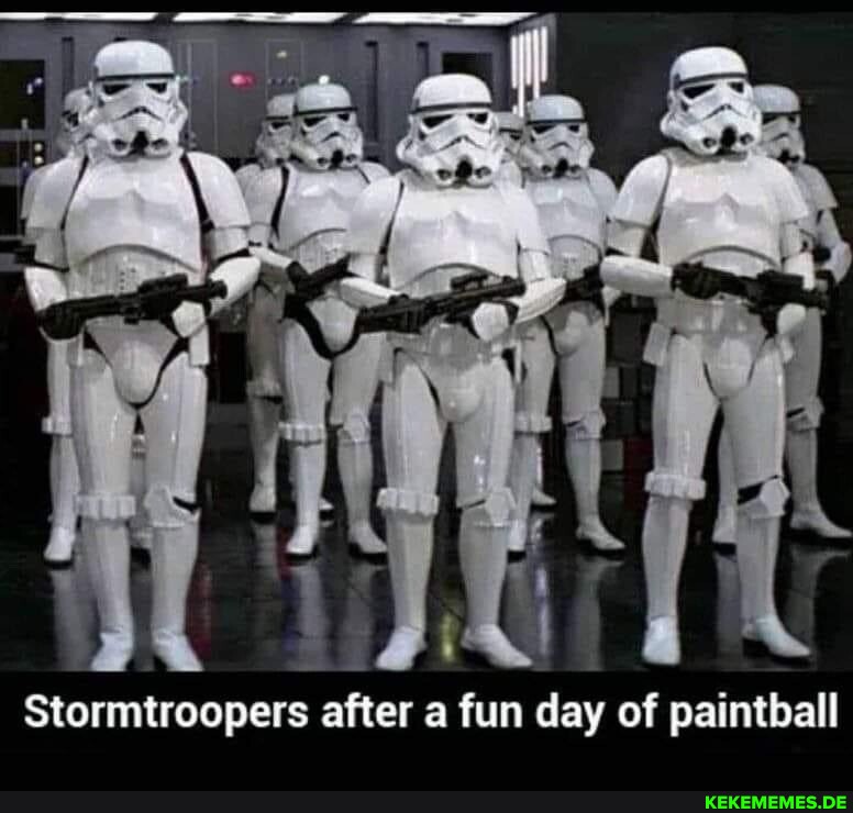 Stormtroopers after a fun day of paintball