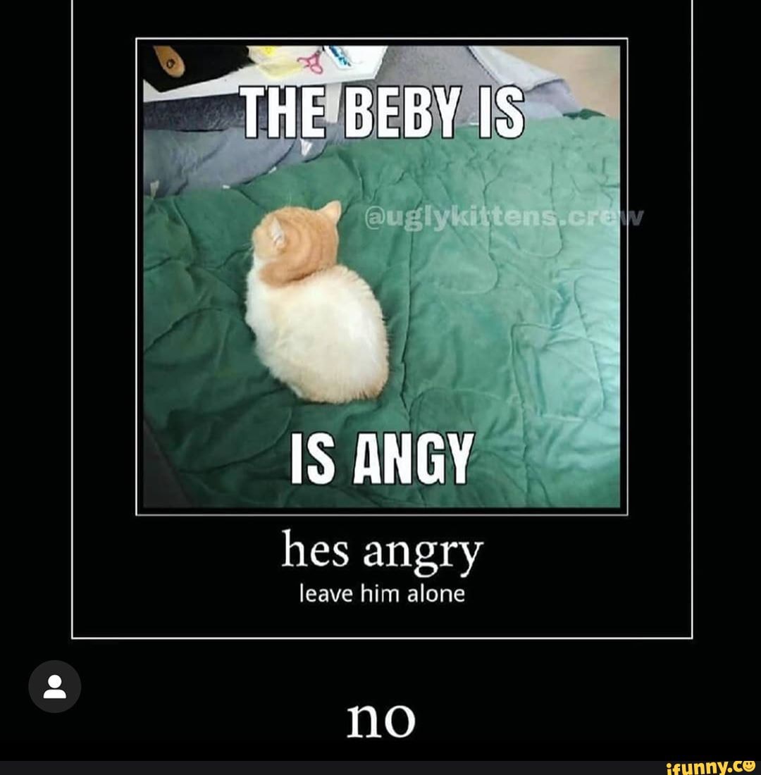 hes angry
leave him alone
no