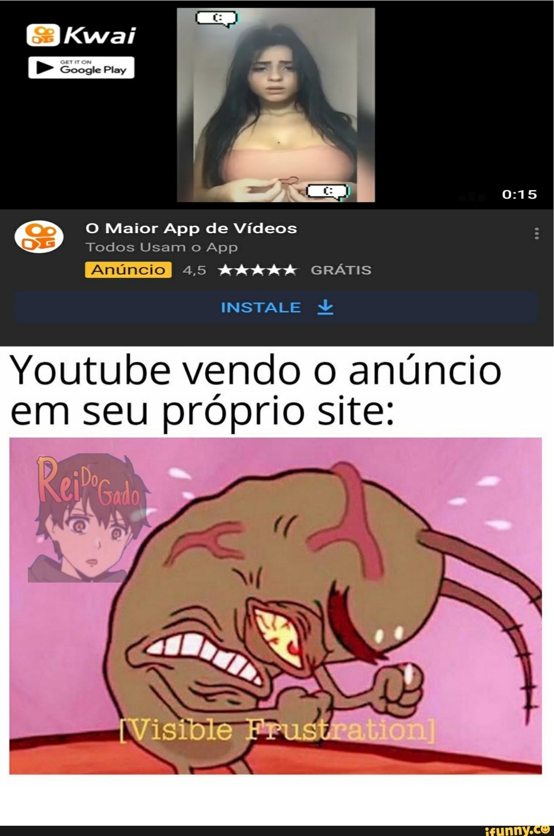 Youtube vendo o anúncio
em seu próprio site: