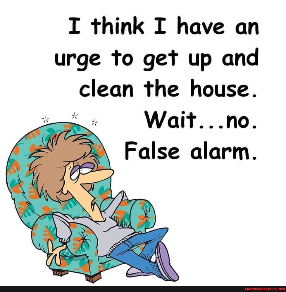 I think I have an urge to get up and clean the house.
Wait..
False alarm.