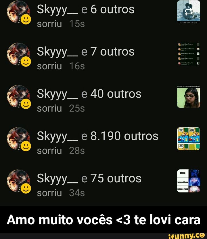 Amo muito vocês <3 te lovi cara - Amo muito vocês <3 te lovi cara
