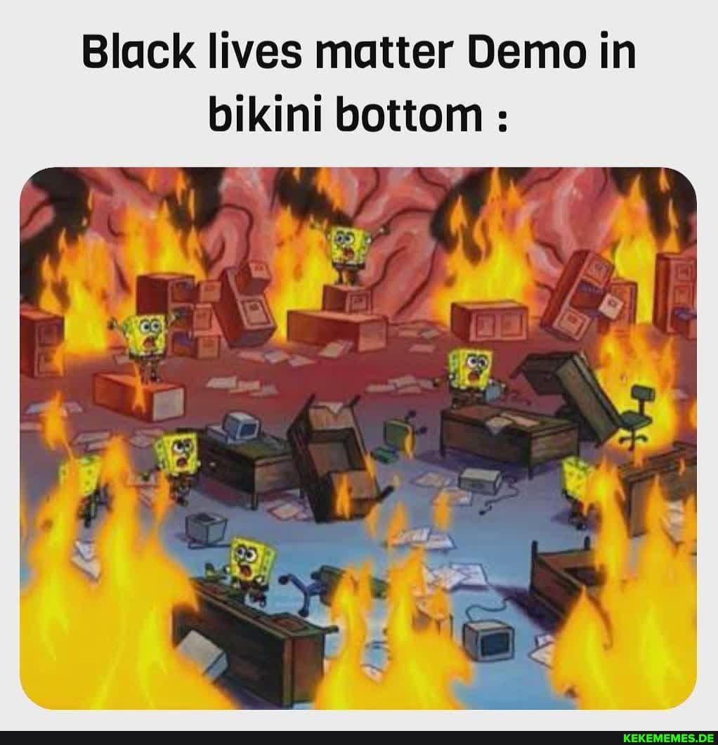 Black lives matter Demo in bikini bottom: ar
