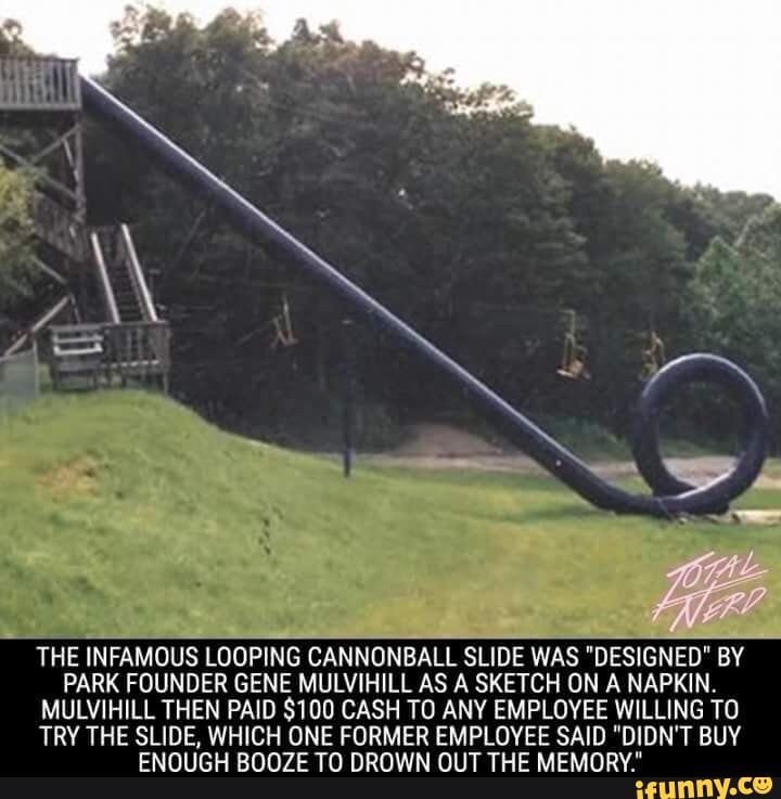 THE INFAMOUS LOOPING CANNONBALL SLIDE WAS "DESIGNED" BY PARK FOUNDER