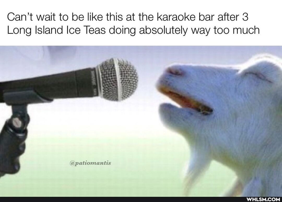 Can't wait to be like this at the karaoke bar after 3
Long Island Ice Teas doing absolutely way too much
@patiomantis