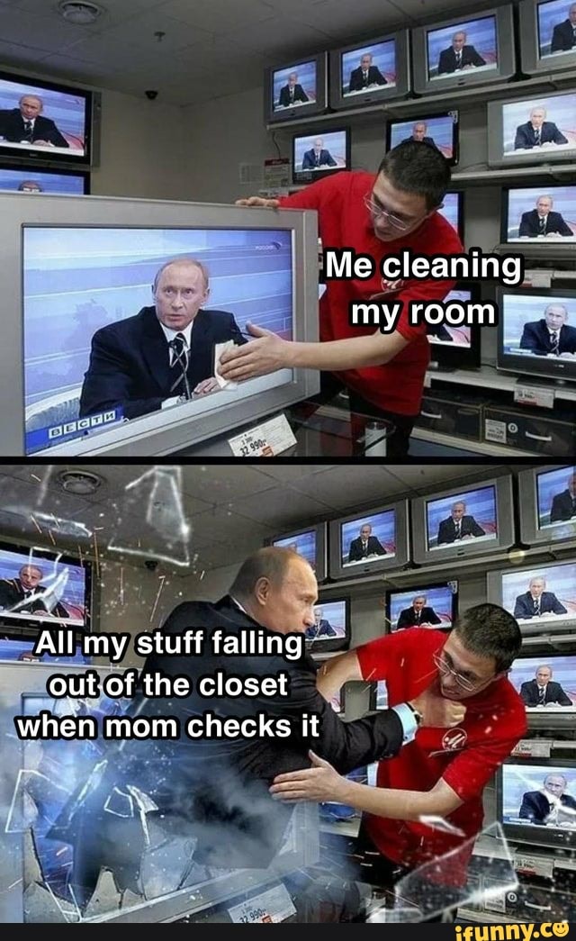 Me cleaning my room All my stuff falling out-of the closet when mom ...