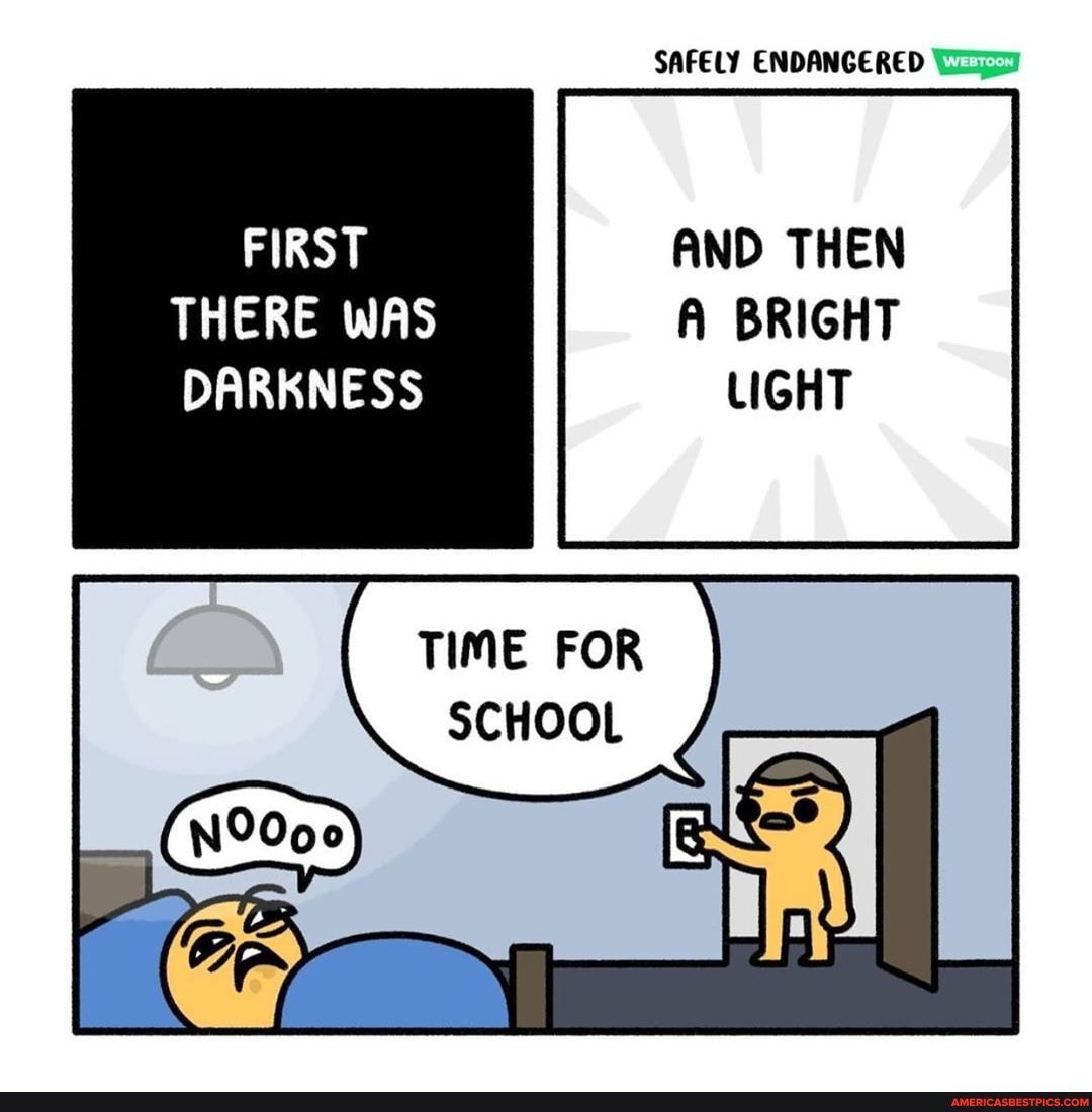SAFELY ENDANGERED
FIRST AND THEN A BRIGHT THERE WAS DARKNESS LIGHT
TIME FOR SCHOOL