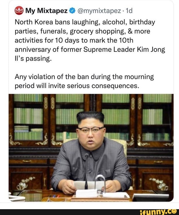 @ My Mixtapez @ @mymixtapez- Id North Korea Bans Laughing, Alcohol ...