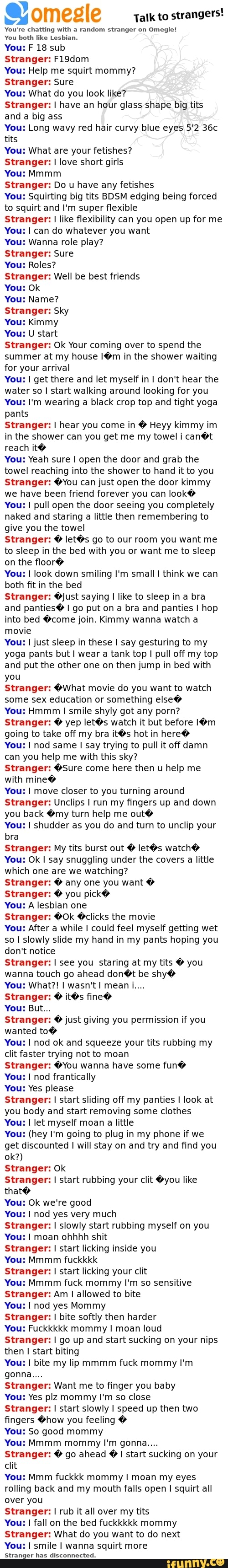 & ºmeºle Talk to strangers! You're chatting with a random stranger un Omegle!  Yuu bau.