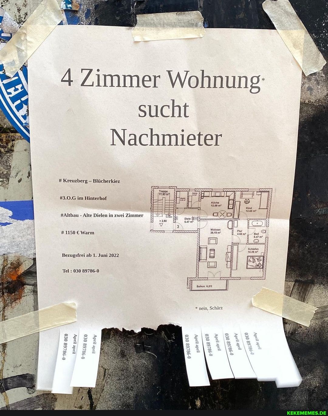 4 Zimmer Wohnung: sucht Nachmieter # Kreuzberg Blücherkiez #3.0.G im Hinterhof 
