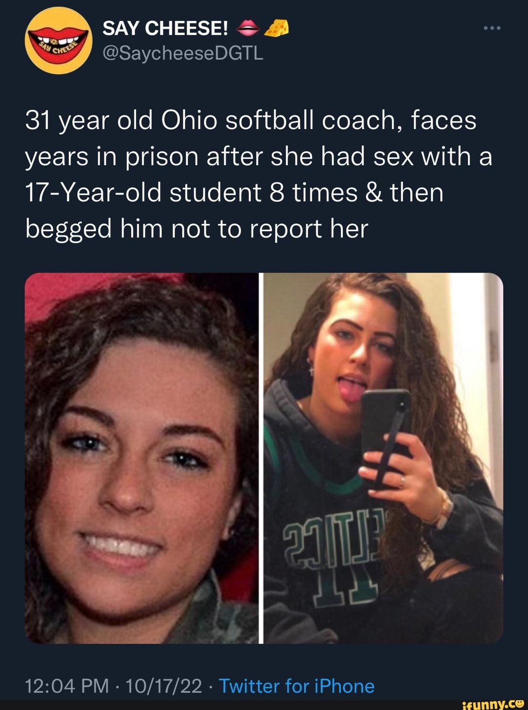 Say Cheese S 31 Year Old Ohio Softball Coach Faces Years In Prison