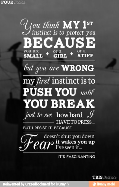 You think MY 157
instinct is to protect you
BECAUSE
4
ora
4 SMALL GIRL
STIFF
bul you are WRONG
my
first instinct is to
PUSH YOU wii
YOU BREAK
just lo see howhard SI
HAVETO PRESS...
BUT I RESIST IT, BECAUSE
Ge doesn't shut you down
it wakes you up CAP
tvesceniz
IT'S FASCINANTING