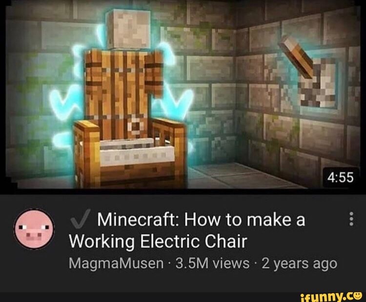 ' Minecraft How to make a Working Electric Chair MagmaMusen 3.5M
