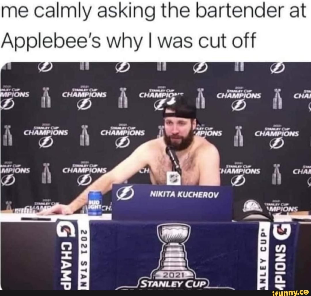 Me calmly asking the bartender at Applebee's why I was cut off CHAI