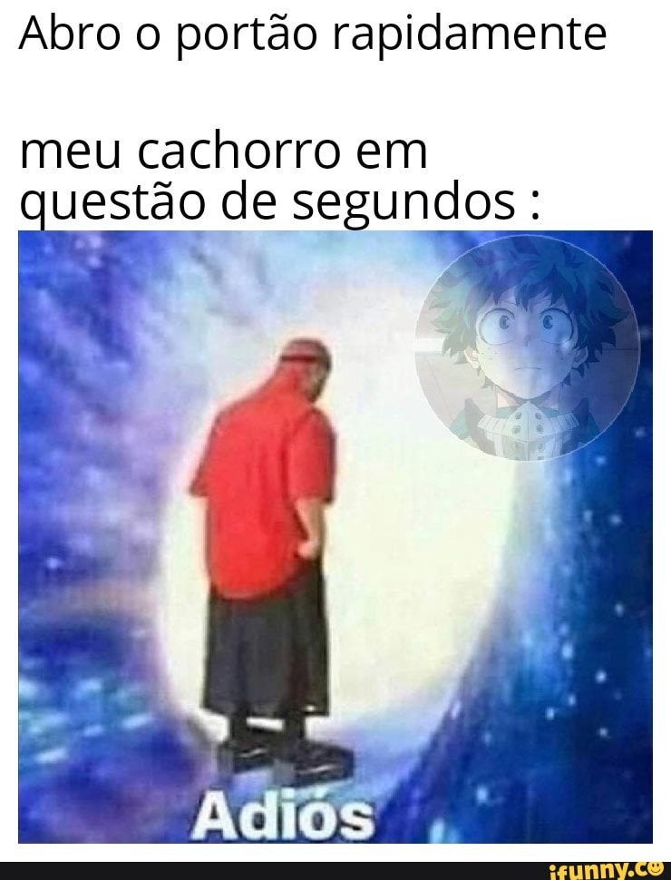 Abro o portão rapidamente
meu cachorro em
questão de segundos