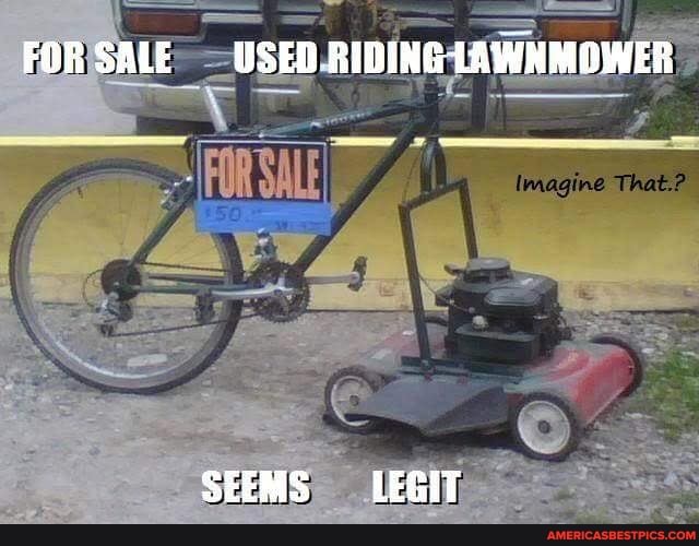 FOR USED RIDING LAWNMGWER
SEEMS LLEGIT